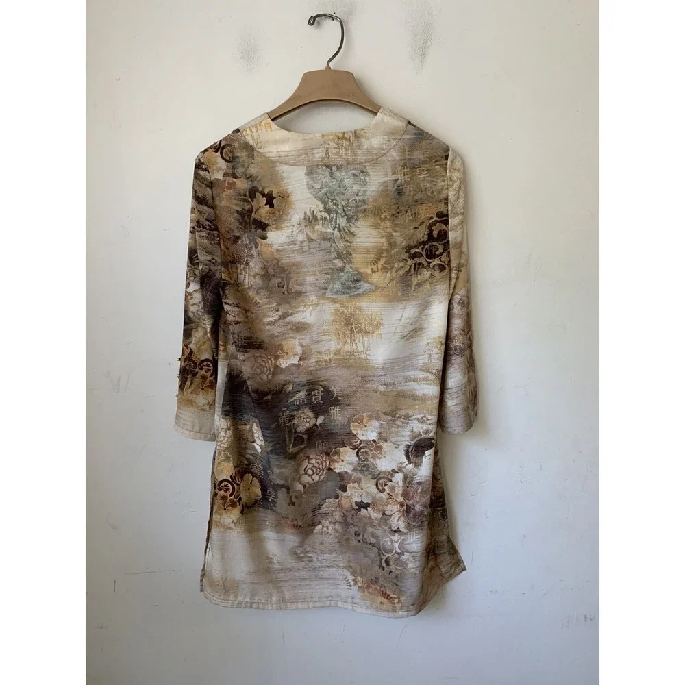 Chicos Women Cardigan 0 Small Asian Kimono Travelers Fall Art to Wear Open Front